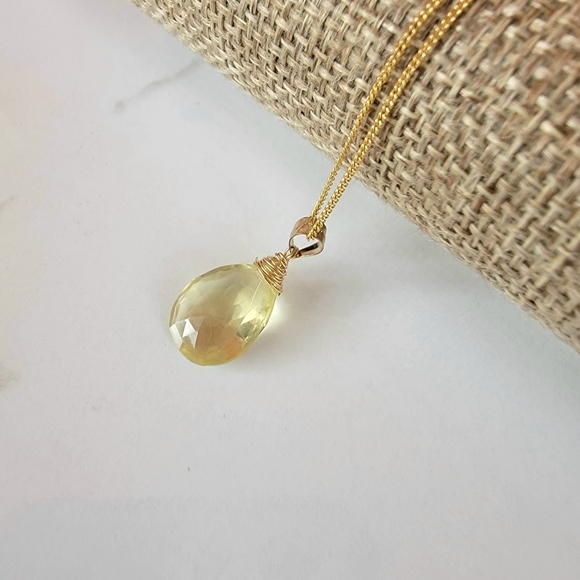 Lemon Quartz Necklace Crystal Jewelry - Picture 3 of 4